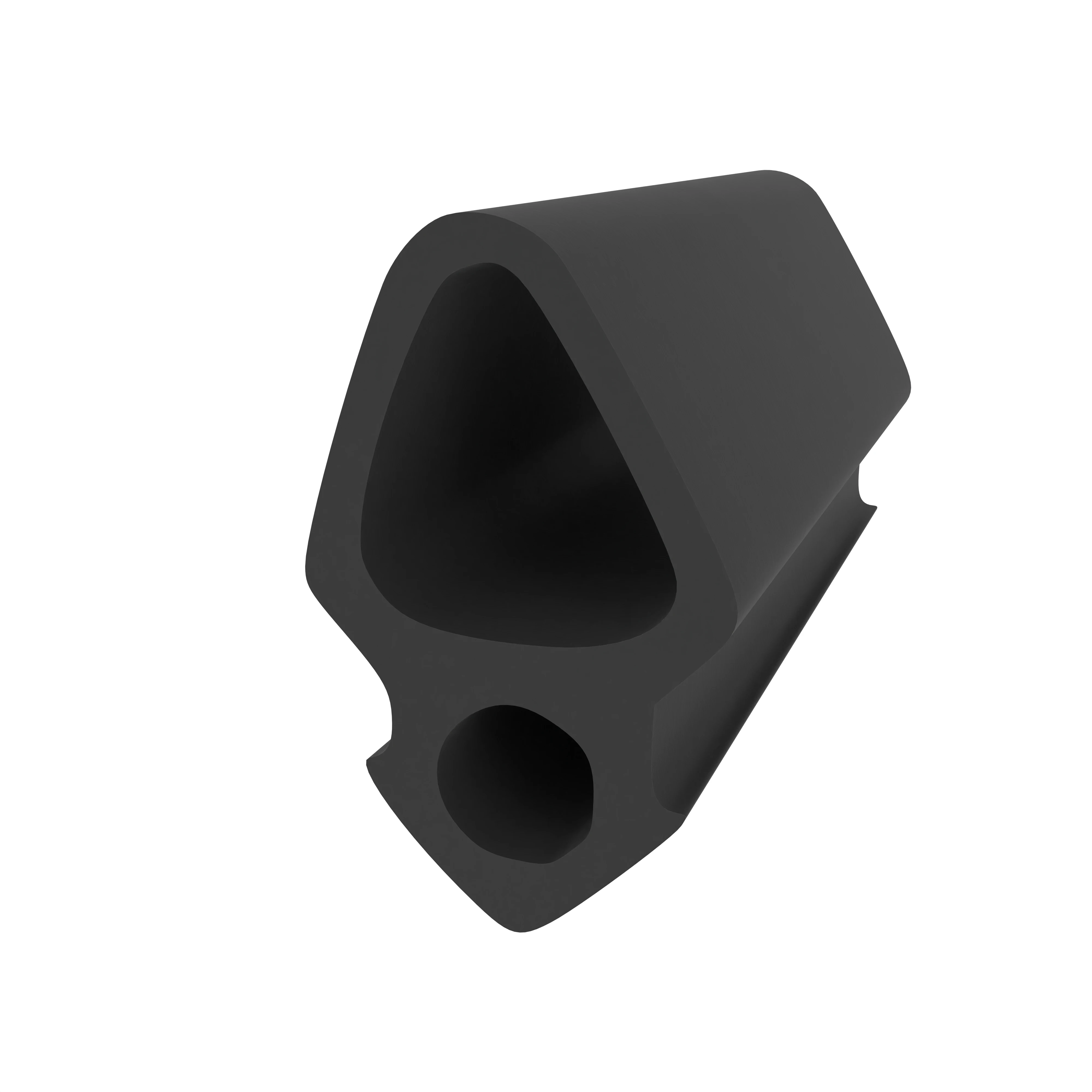 Schlauchdichtungen - Anschlagdichtung mit Schlauch | 7 mm Breite | Farbe: schwarz