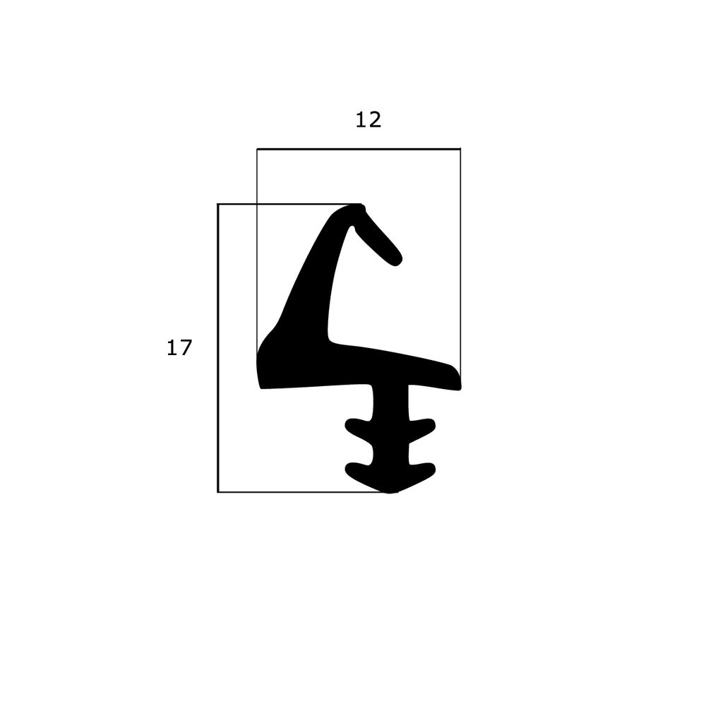 Lippendichtungen - Mitteldichtung für Metall- oder Alufenster | 17 mm Höhe | Farbe: schwarz