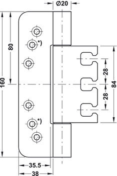 Türbänder - Objekttürband von Simonswerk | Modell: DHX 1160 | Größe: 160 mm