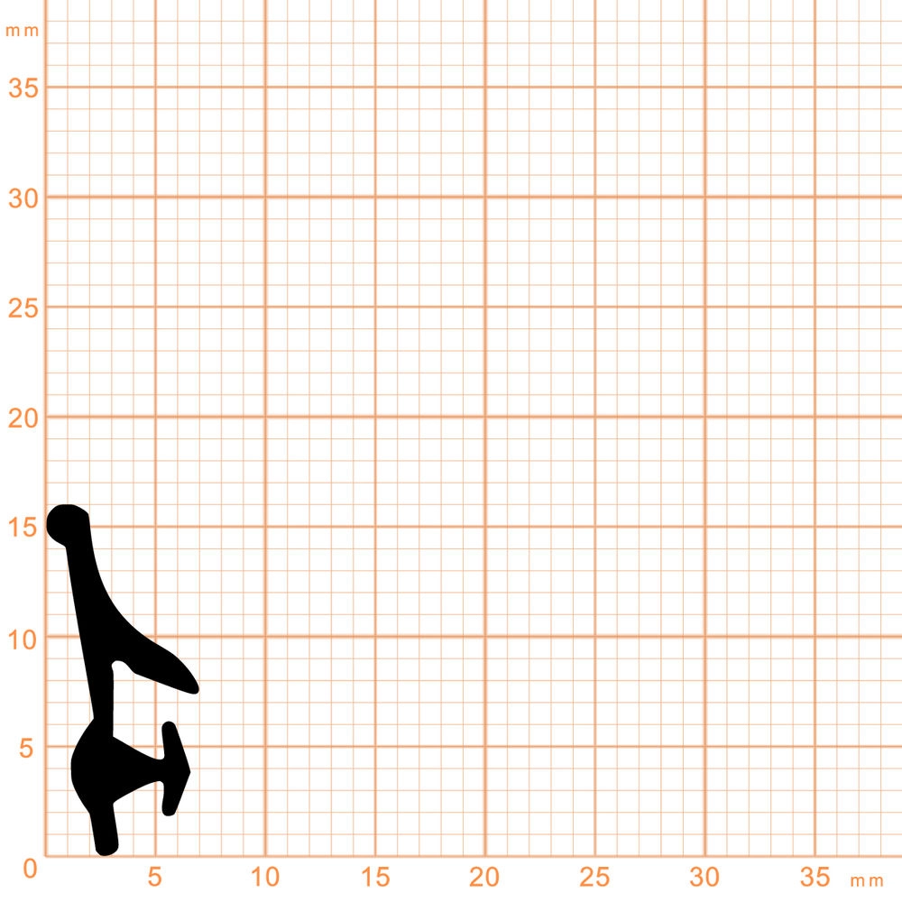 Türrahmen Dichtung - Anschlagdichtung für seitlichen Anschlag | 16 mm Höhe | Farbe: schwarz
