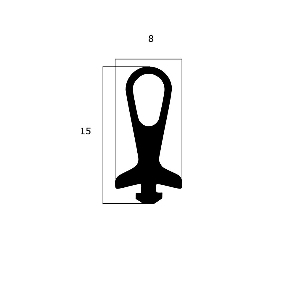 Mitteldichtungen - Mitteldichtung für Metall- und Alufenster | 15 mm Höhe | Farbe: schwarz