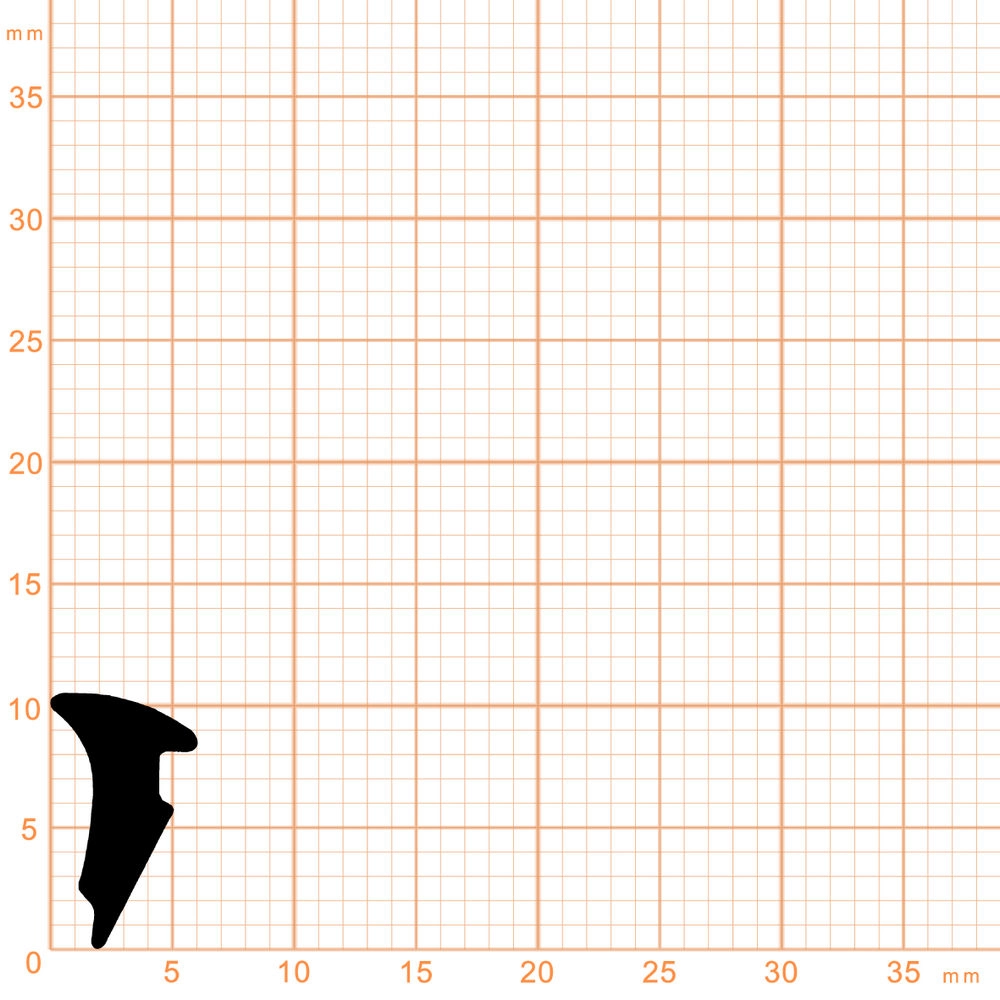 Verglasungsdichtungen - Schlauchdichtung für Stahltüren | 10,3 mm Höhe | Farbe: schwarz