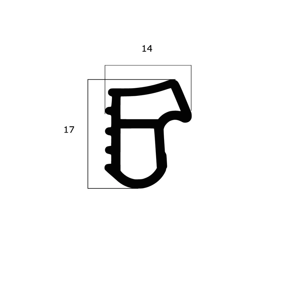 Türrahmen Dichtung - Stahlzargendichtung für senkrechte Nut | 17 mm Höhe | Farbe: weiß