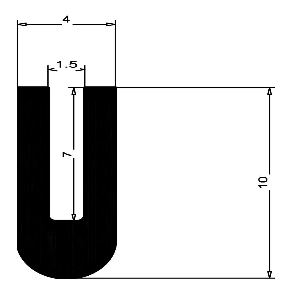 Kantenschutzprofil | Klemmbereich: 1,5 mm | Farbe: schwarz