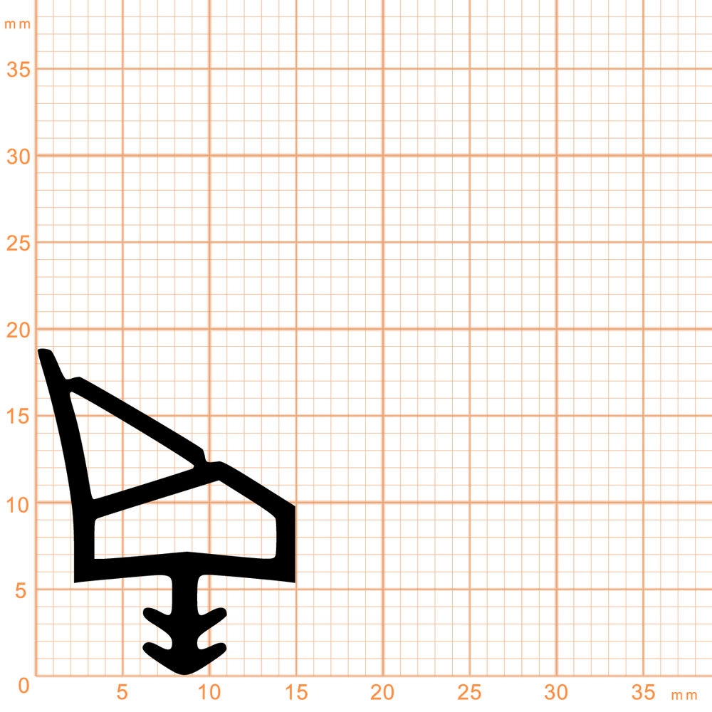 Türrahmen Dichtung - Holzzargendichtung für Zimmertüren | 12 mm Falzbreite | Farbe: schwarz