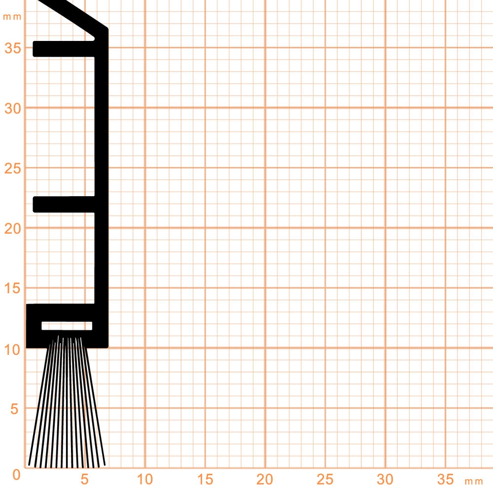 Bürstendichtungen - Bürstendichtung für Türen | Bürstenhöhe: 9 mm | Farbe: weiß