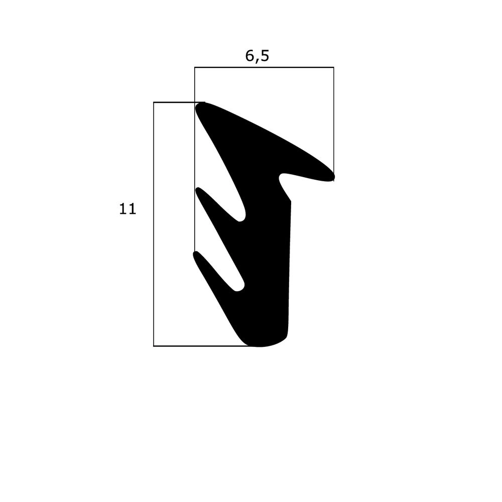 Verglasungsdichtungen - Verglasungsdichtung für Fenster | 6,5 mm Breite | Farbe: schwarz