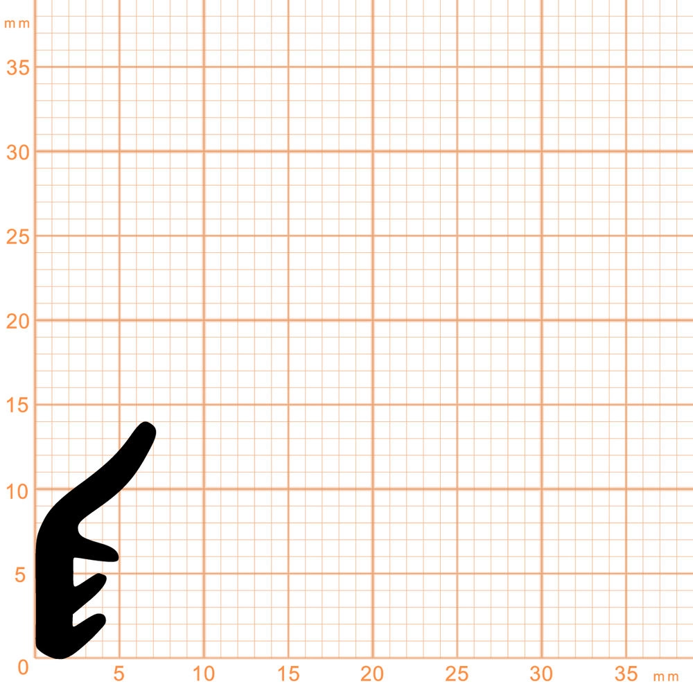 Türrahmen Dichtung - Anschlagdichtung für Holzfenster | 14 mm Höhe | Farbe: schwarz 