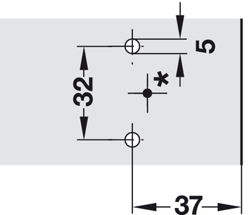 Scharniere - Kreuzmontageplatte von Blum | Modell Serie: Clip Top/Clip | Modell: 174H710ZE