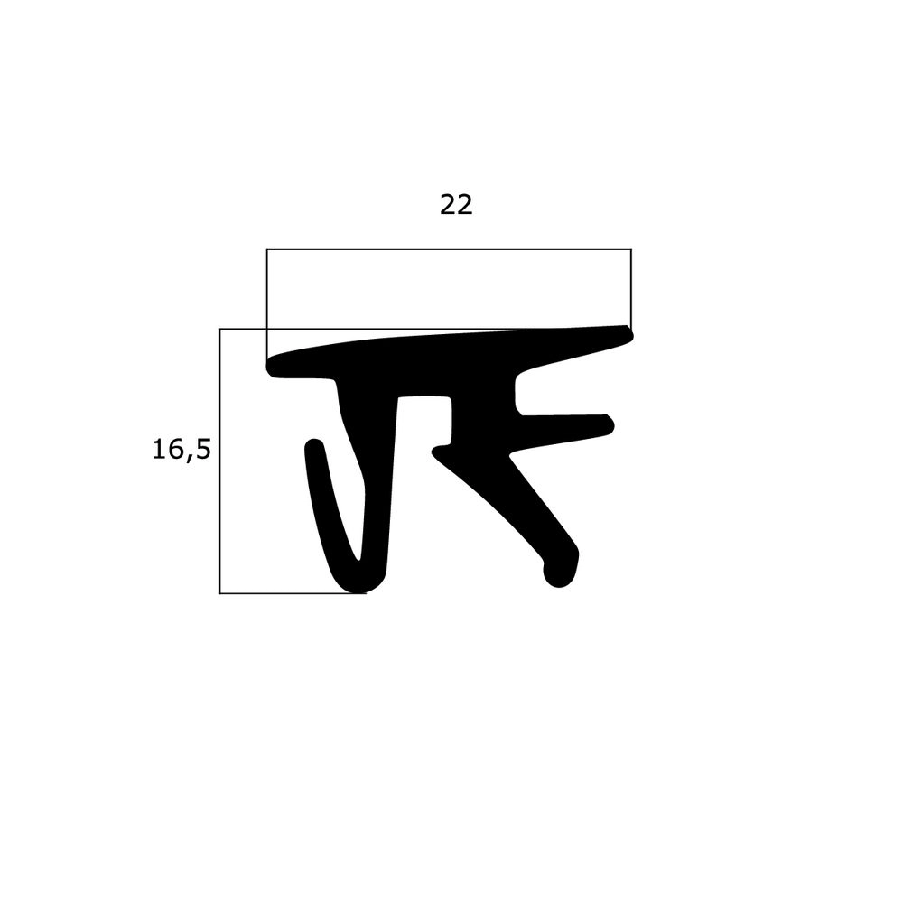 Verglasungsdichtungen - Verglasungsdichtung für Fenster | 22 mm Breite | Farbe: schwarz