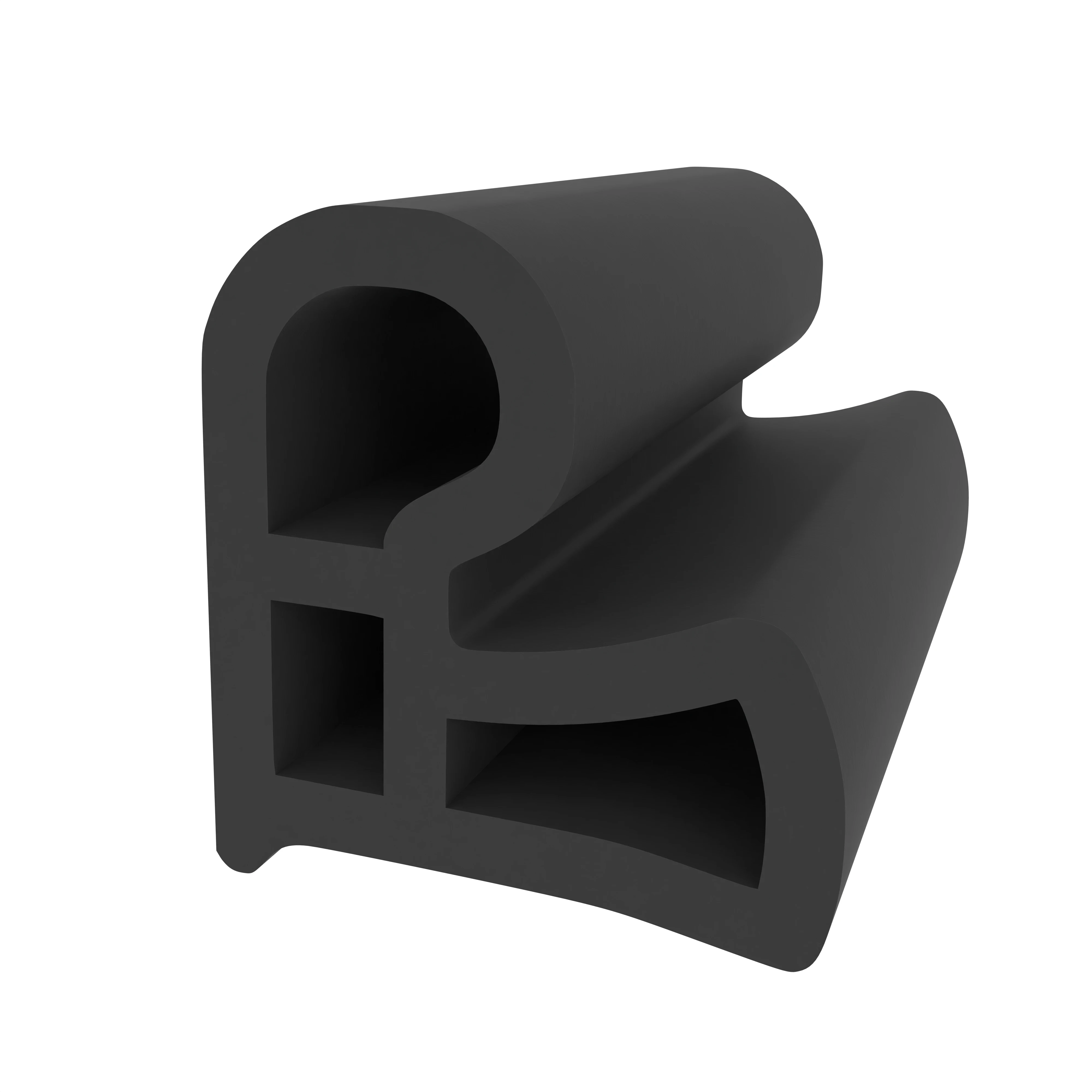 Türrahmen Dichtung - Stahlzargendichtung mit hinterschnittener Nut | 16 mm Höhe | Farbe: schwarz