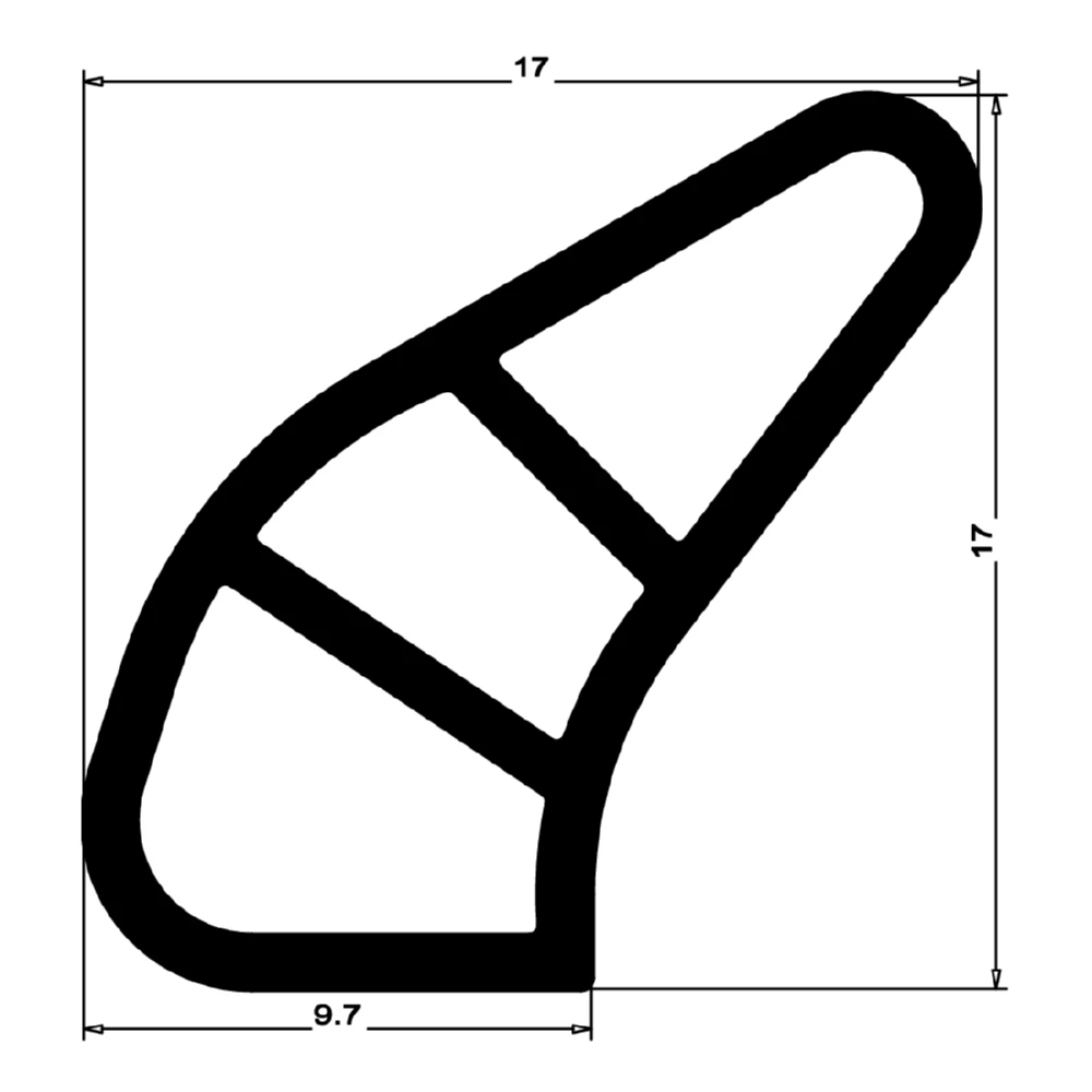 Stahlzargendichtung für Stahlprofile | 23 mm Breite | Farbe: grau