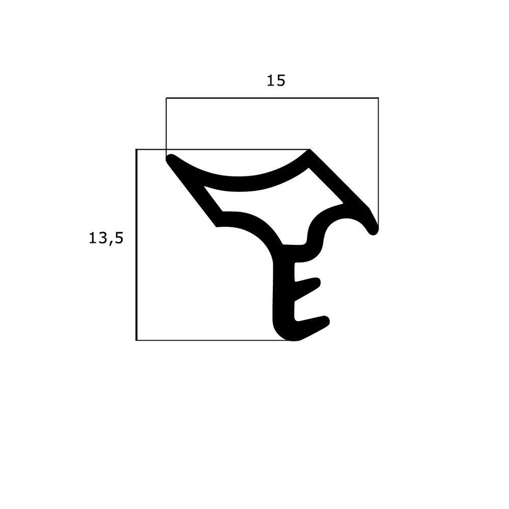 Türrahmen Dichtung - Stahlzargendichtung für Stahlzargen | 15 mm Breite | Farbe: schwarz