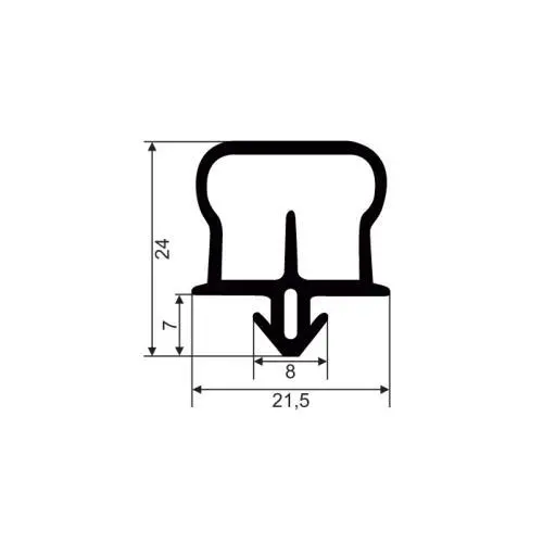 Kühlschrankdichtungsrahmen | 24 mm Höhe | Farbe: schwarz