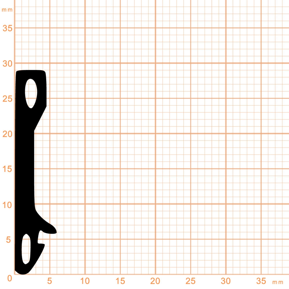 Mitteldichtungen - Mitteldichtung für Metall- und Alufenster | 29 mm Höhe | Farbe: schwarz