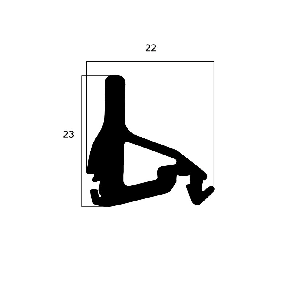 Mitteldichtungen - Mitteldichtung für Metall- und Alufenster | 23 mm Höhe | Farbe: schwarz