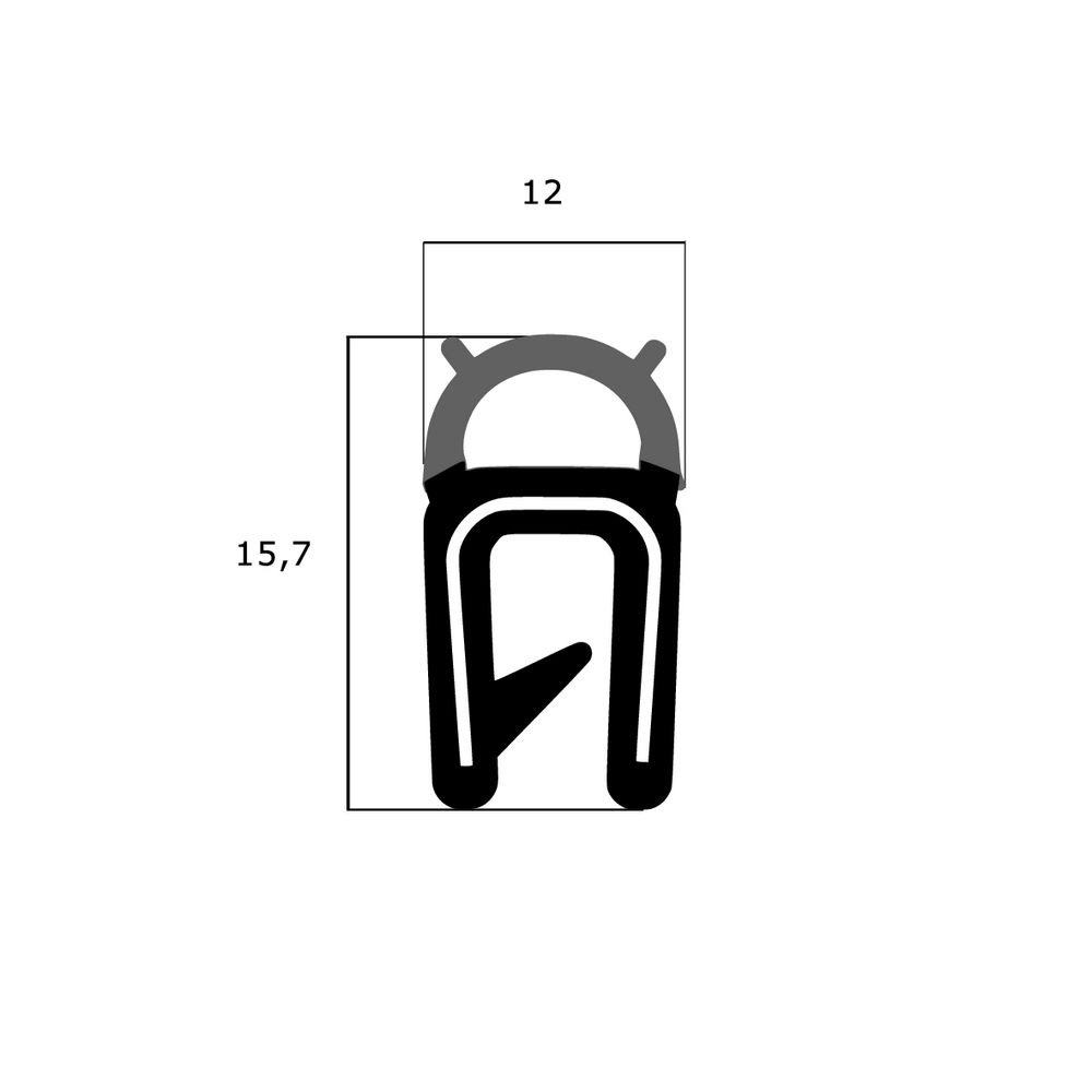 Kantenschutz Dichtprofile - Kantenschutzprofil | Klemmbereich: 1 - 2 mm | Farbe: schwarz