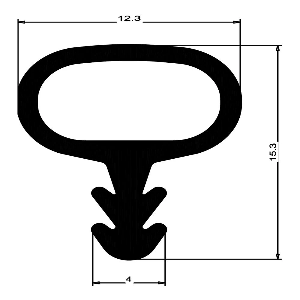 Dachfensterdichtung für Velux Dachflächenfenster | Höhe: 17,5 mm | Farbe: schwarz