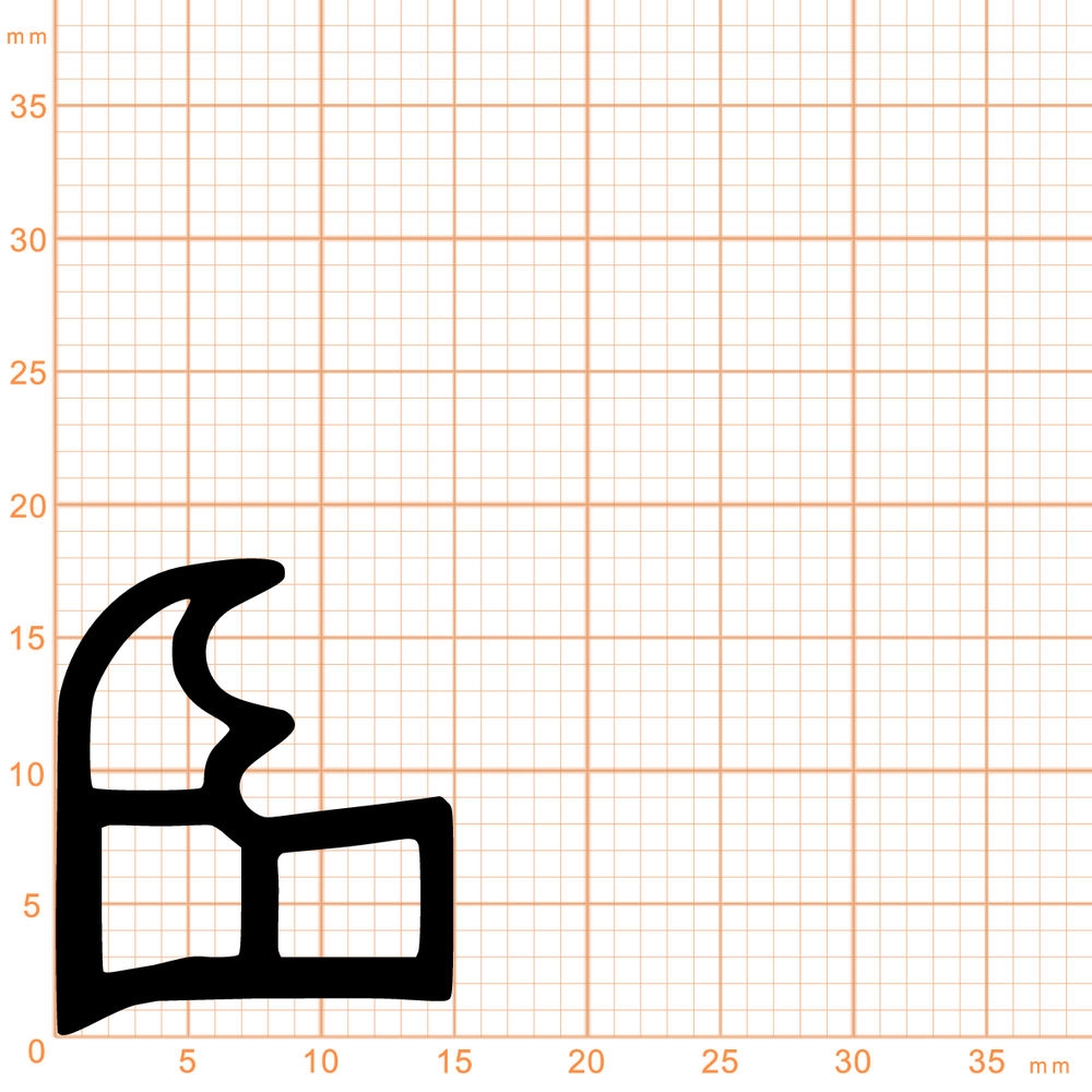 Türrahmen Dichtung - Stahlzargendichtung für hinterschrnittene Nut | 18 mm Höhe | Farbe: weiß