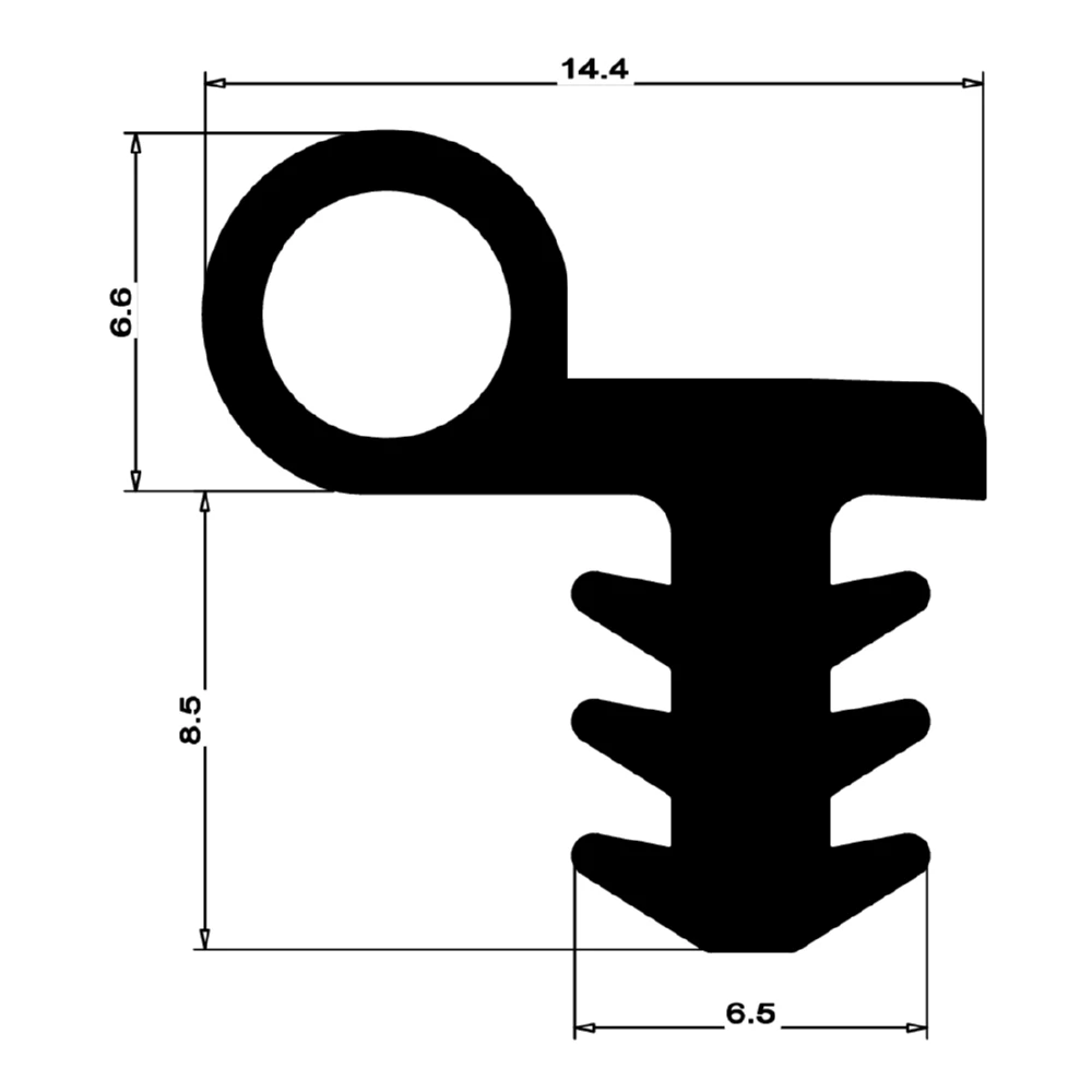 Stahlzargendichtung für Stahltüren | 15 mm Höhe | Farbe: schwarz
