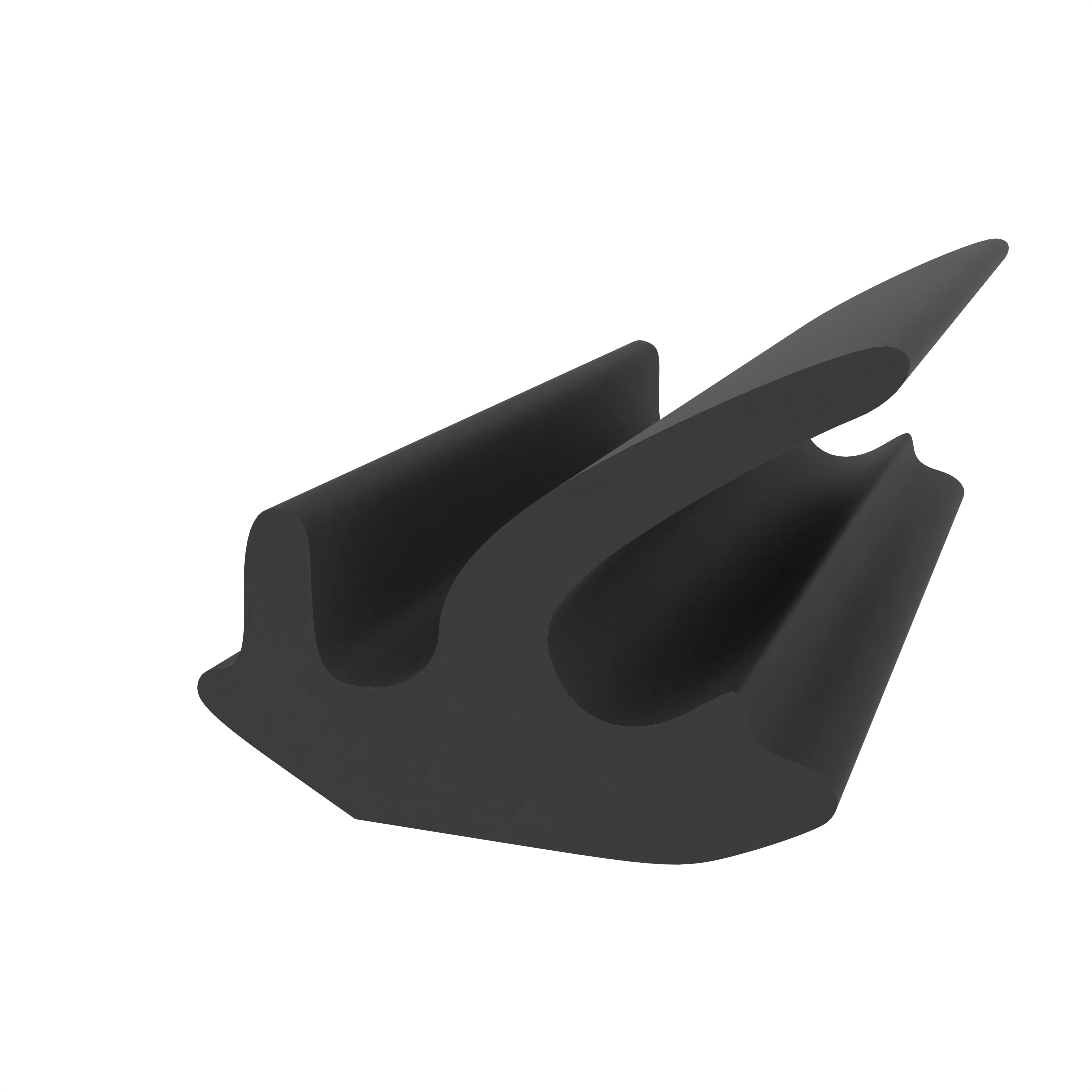 Lippendichtungen - Anschlagdichtung mit Lippe und glattem Fuß | 7 mm Höhe | Farbe: schwarz 