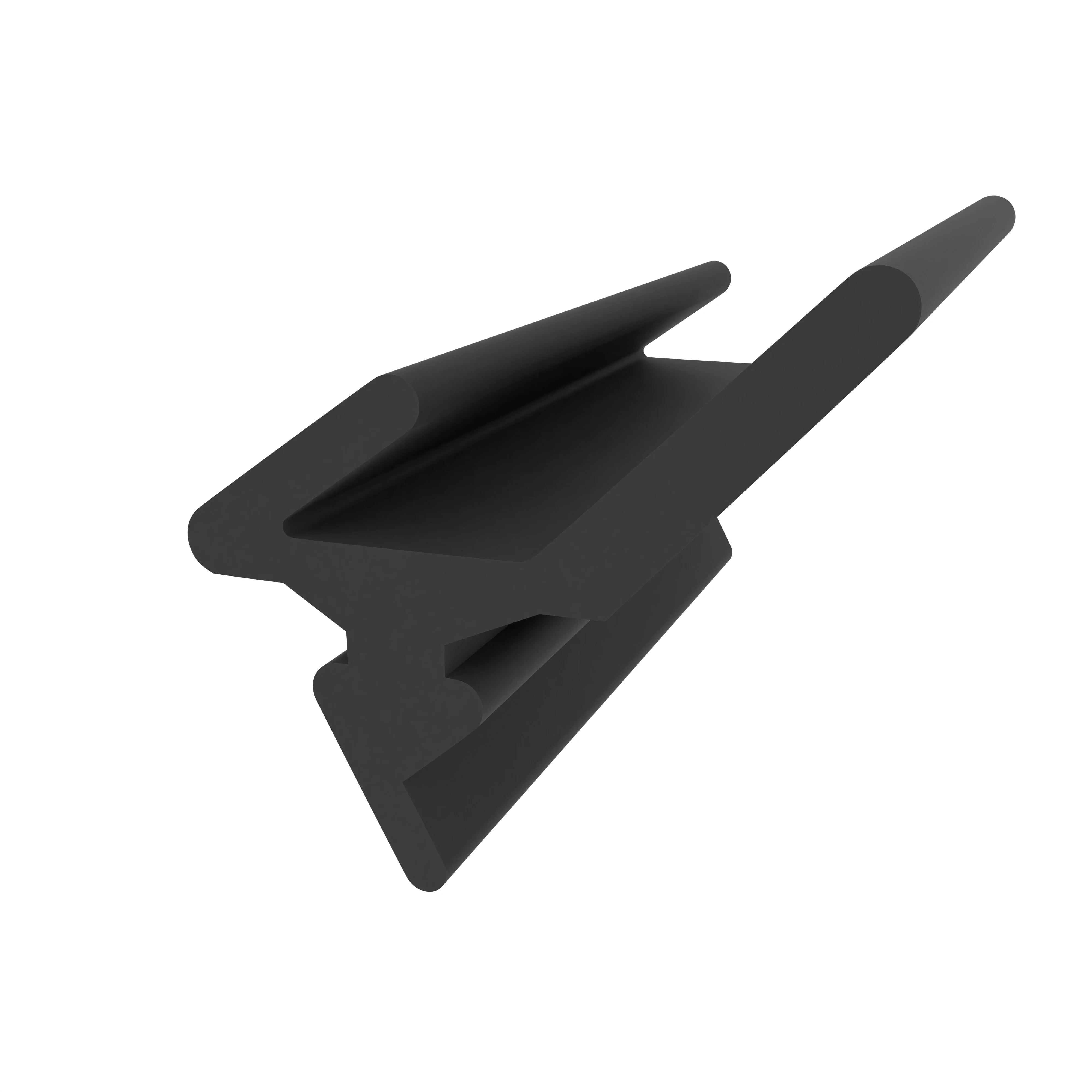 Anschlagdichtung mit Lippe und profiliertem Fuß | 11,5 mm Höhe | Farbe: schwarz