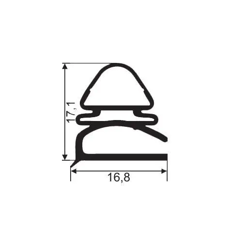 Kühlschrankdichtungsrahmen | 17,1 mm Höhe | Farbe: weiß