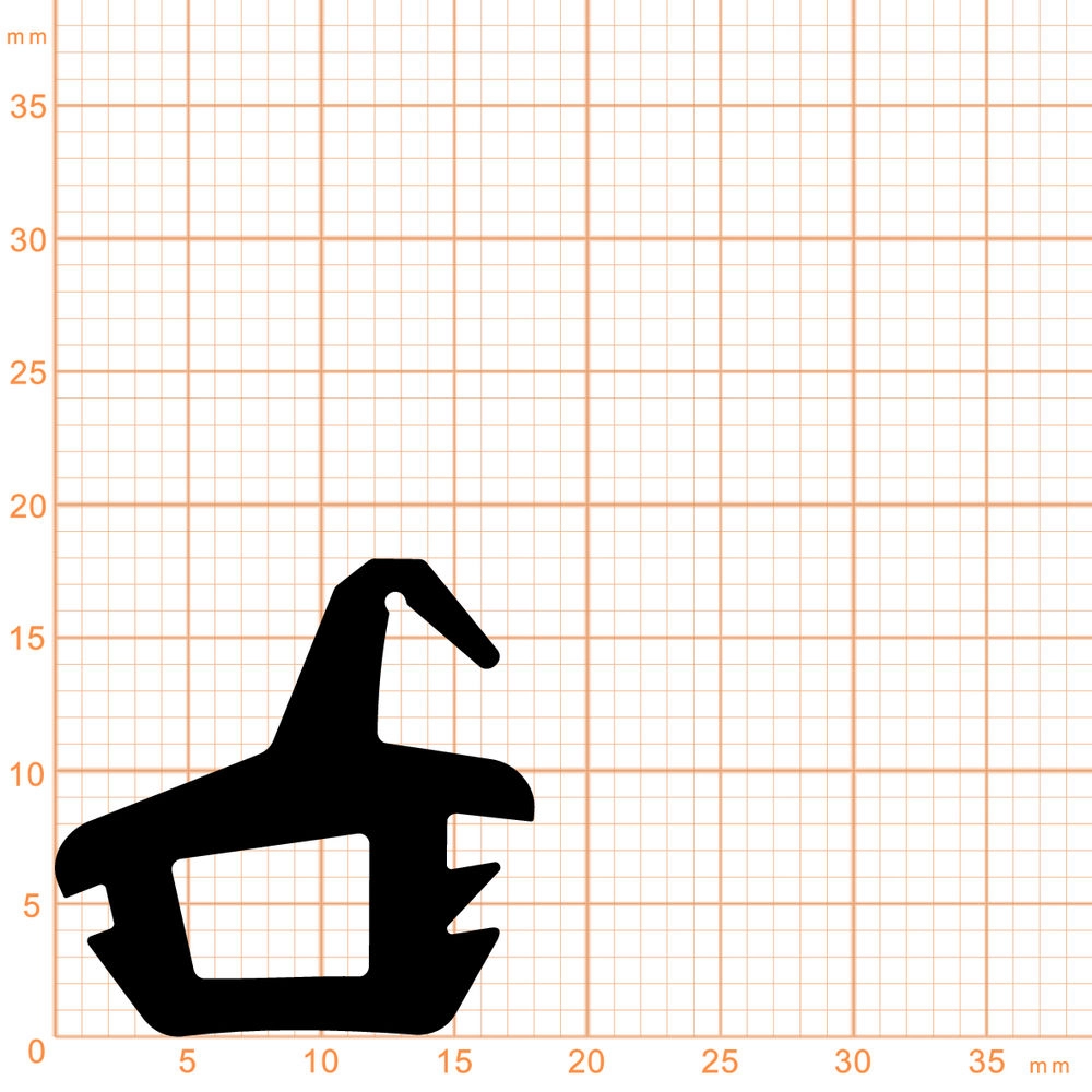 Mitteldichtung für Kunststofffenster | 18 mm Höhe | Farbe: schwarz