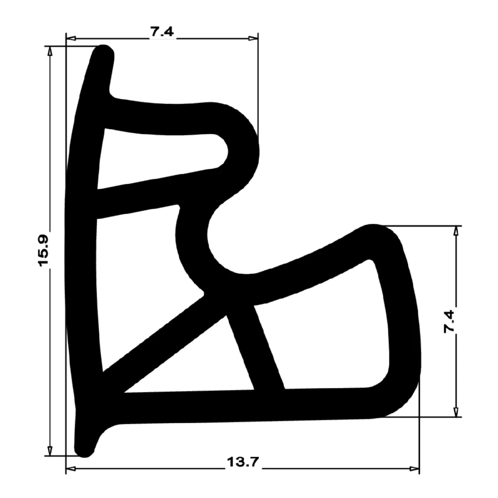Stahlzargendichtung für Stahltüren | 14,3 mm Breite | Farbe: beige