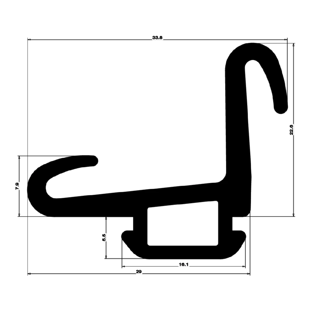 Mitteldichtung für Fenster | 28 mm Höhe | Farbe: schwarz