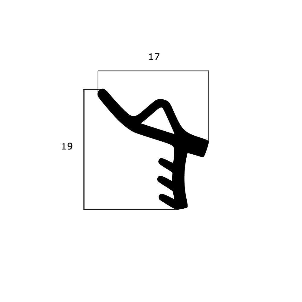 Türrahmen Dichtung - Anschlagdichtung für Holzfenster oder -türen | 19 mm Höhe | Farbe: schwarz