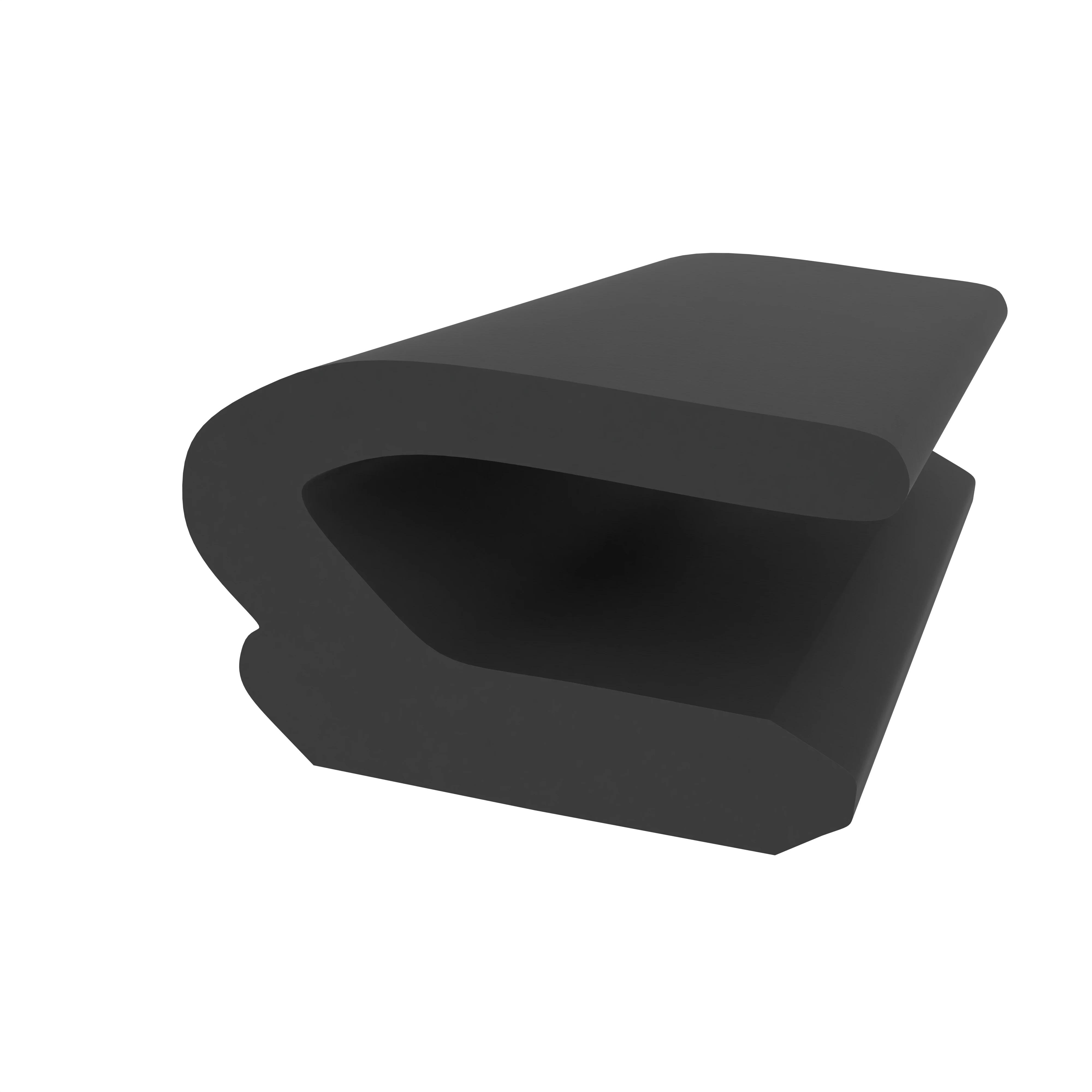 Lippendichtungen - Anschlagdichtung mit Lippe und glattem Fuß | 6 mm Höhe | Farbe: schwarz 
