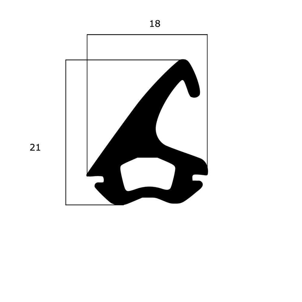 Mitteldichtungen - Mitteldichtung für Metall- und Alufenster | 21 mm Höhe | Farbe: schwarz