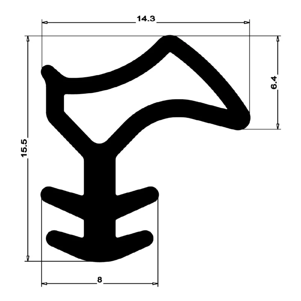 Stahlzargendichtung für Metallzargen | 16 mm Höhe | Farbe: weiß