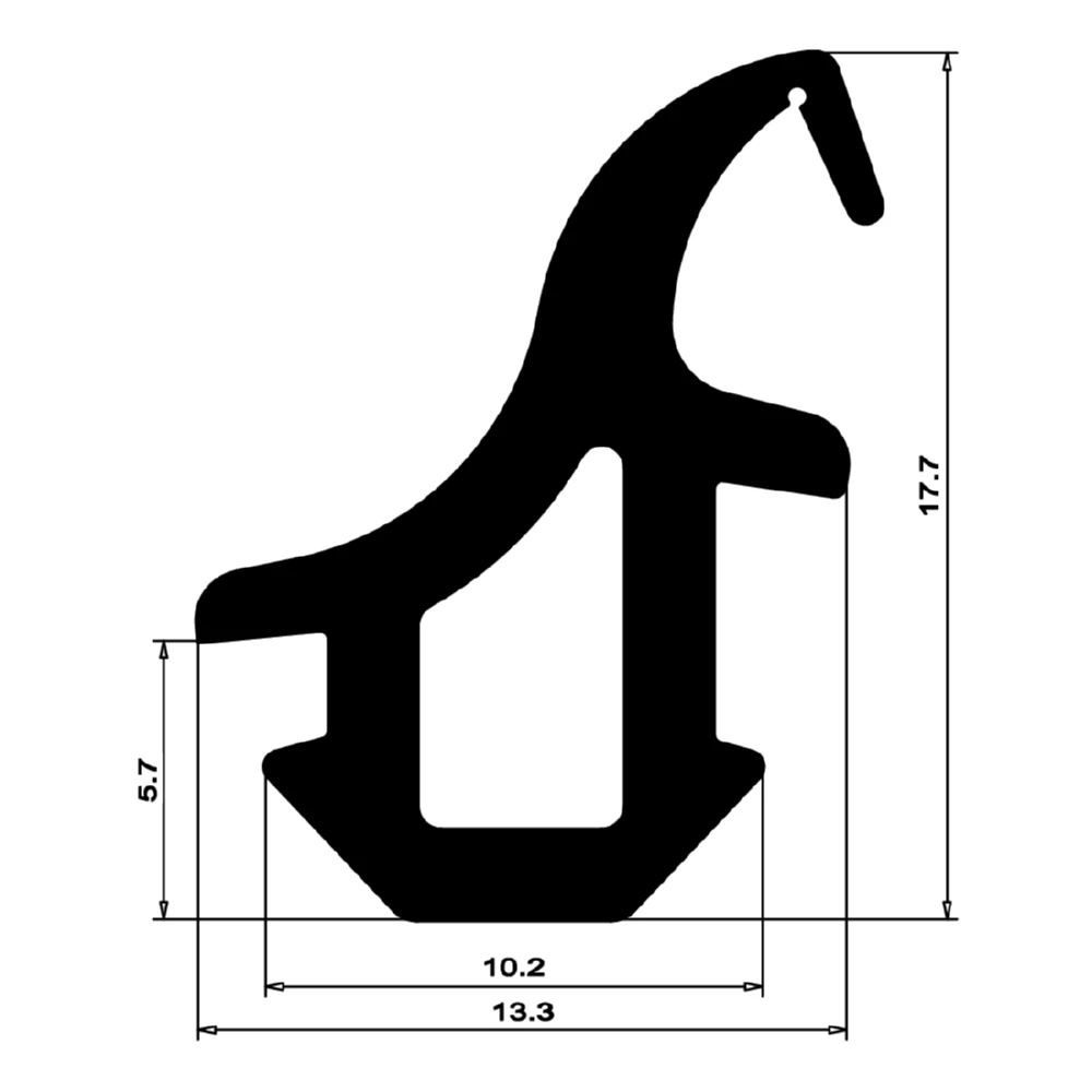 Mitteldichtung für Metall- und Alufenster | 18 mm Höhe | Farbe: schwarz