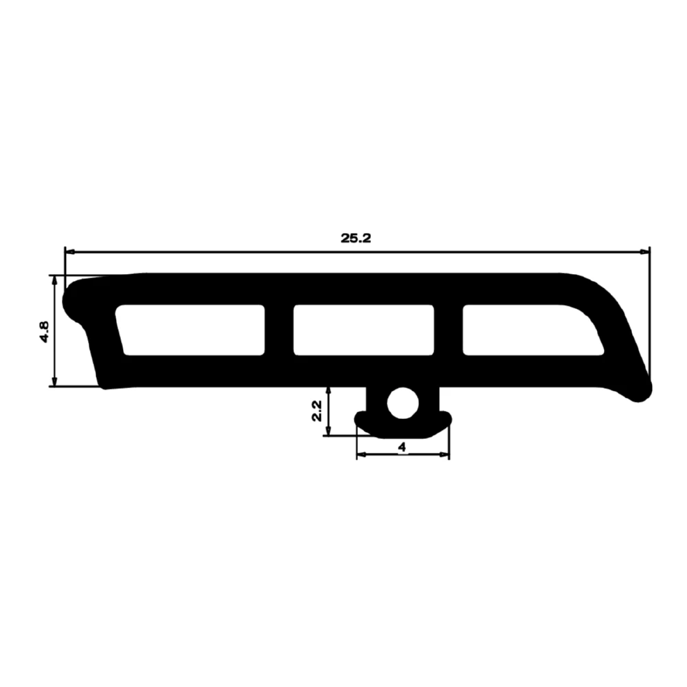 Schwellendichtung für Bodenschwellen | Höhe: 7 mm | Farbe: schwarz