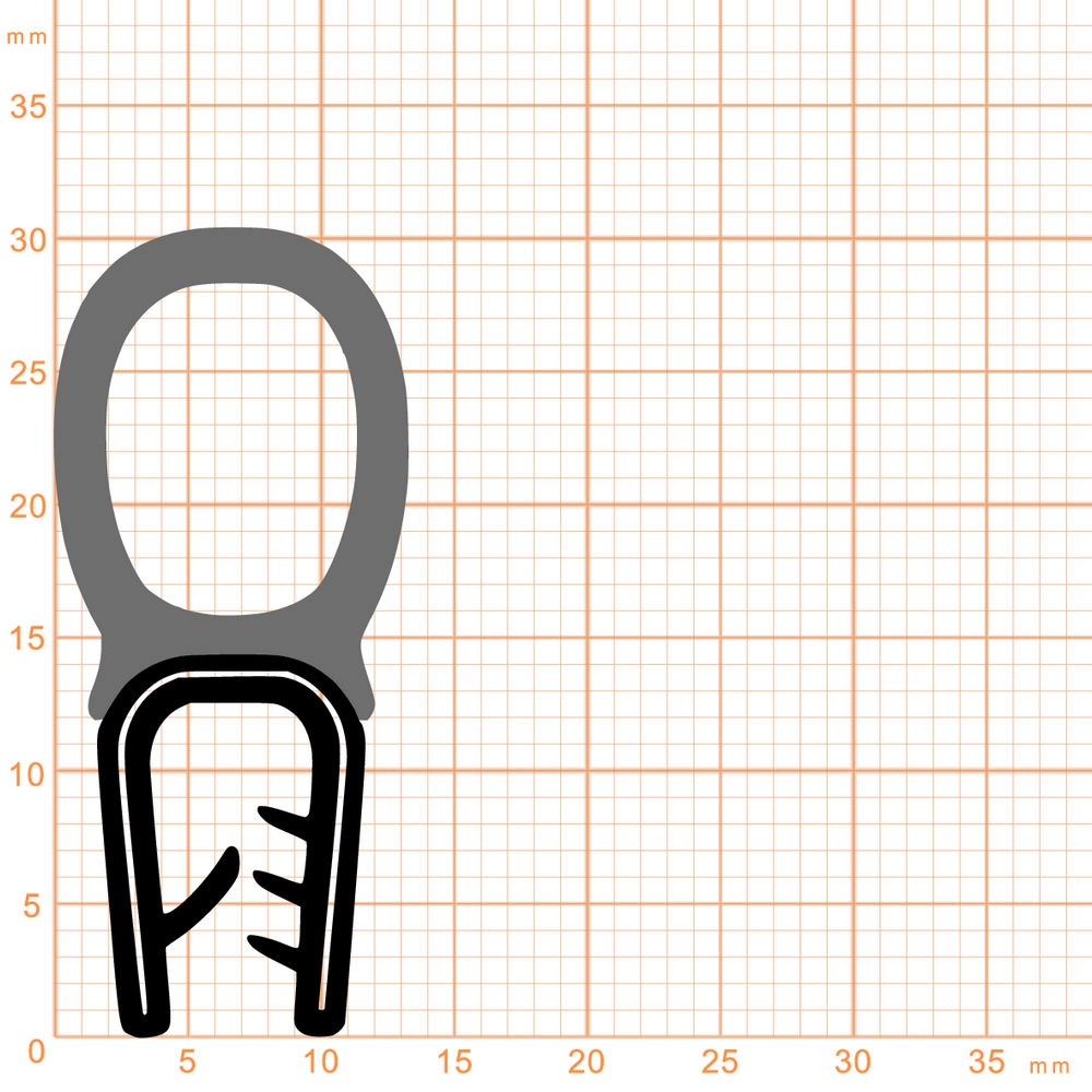 Kantenschutz Dichtprofile - Kantenschutzprofil | Klemmbereich: 2 - 4 mm | Farbe: schwarz