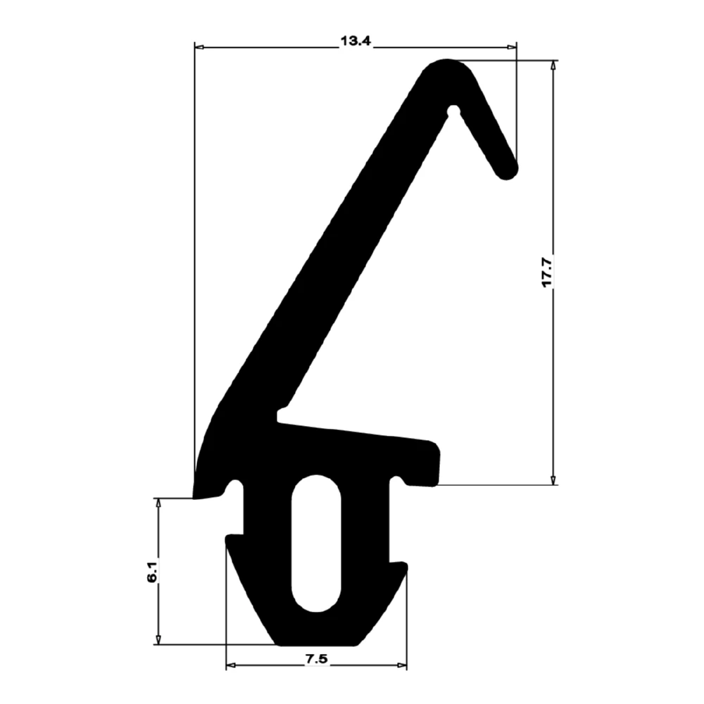 Mitteldichtung für Schüco Holzfenster | 25 mm Höhe | Farbe: schwarz