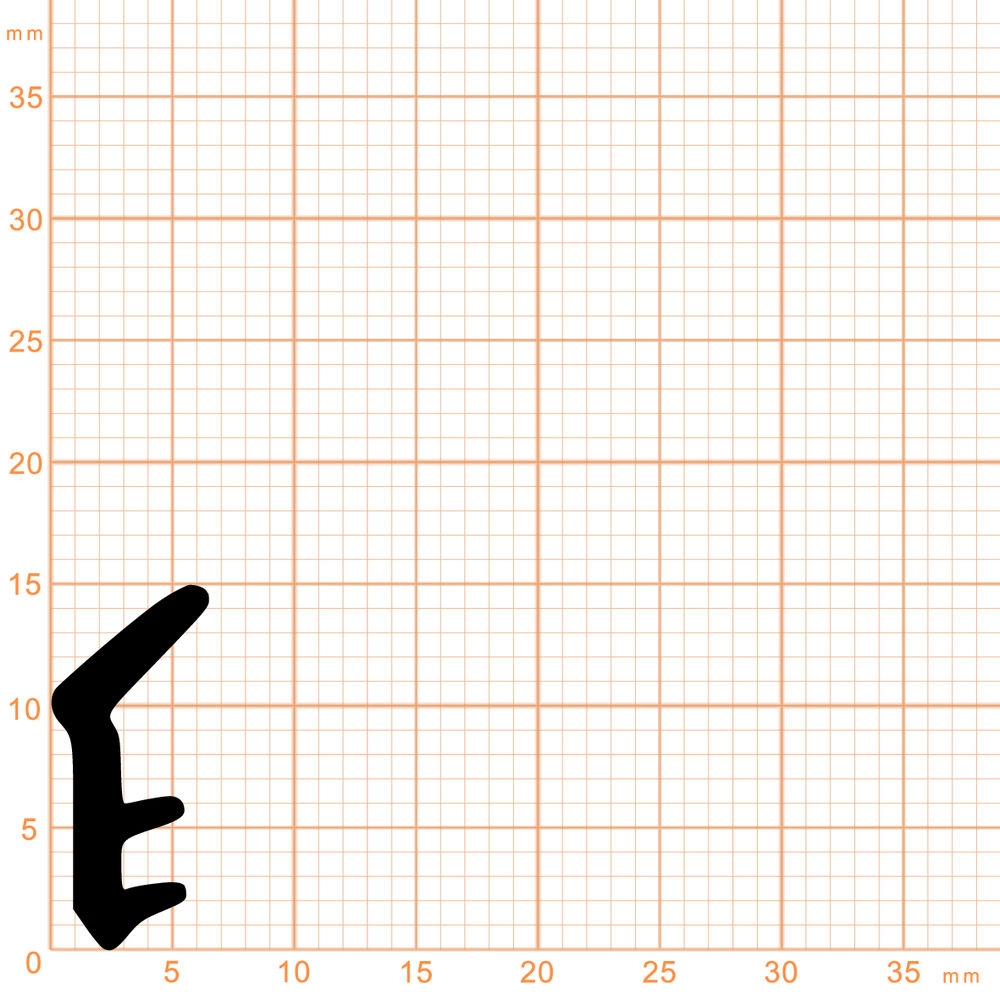 Lippendichtungen - Anschlagdichtung mit Lippe und profiliertem Fuß | 15 mm Höhe | Farbe: schwarz 