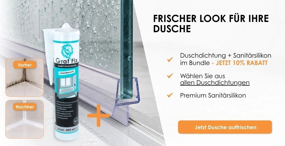 Silikon und Duschdichtung auf einem Bild