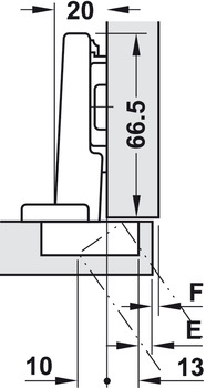 Scharniere - Topfplatte für Clip Top | Modell: 73T3590 | Anschlag: Eckanschlag