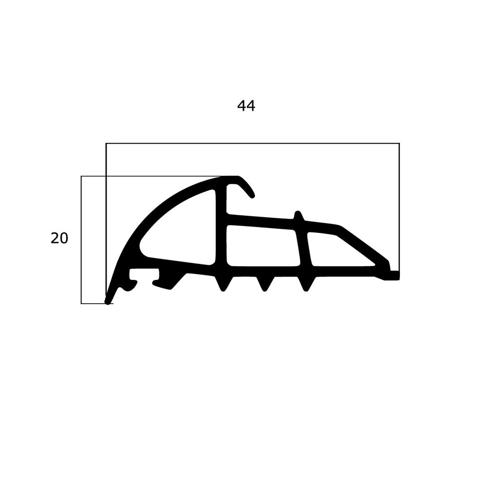 Mitteldichtungen - Mitteldichtung für Metall- und Alufenster | 20 mm Höhe | Farbe: schwarz