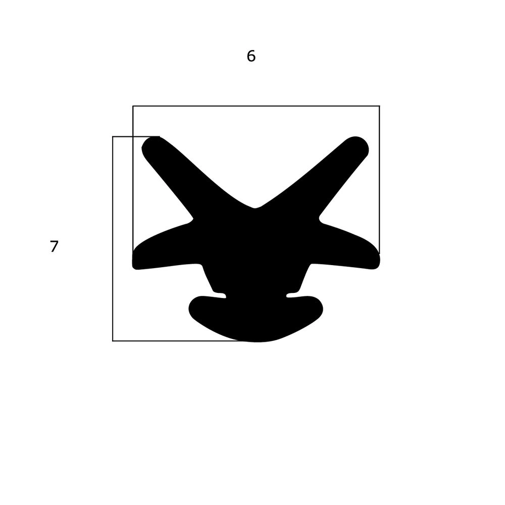 Lippendichtungen - Anschlagdichtung mit Lippe und profiliertem Fuß | 6 mm Höhe | Farbe: schwarz 
