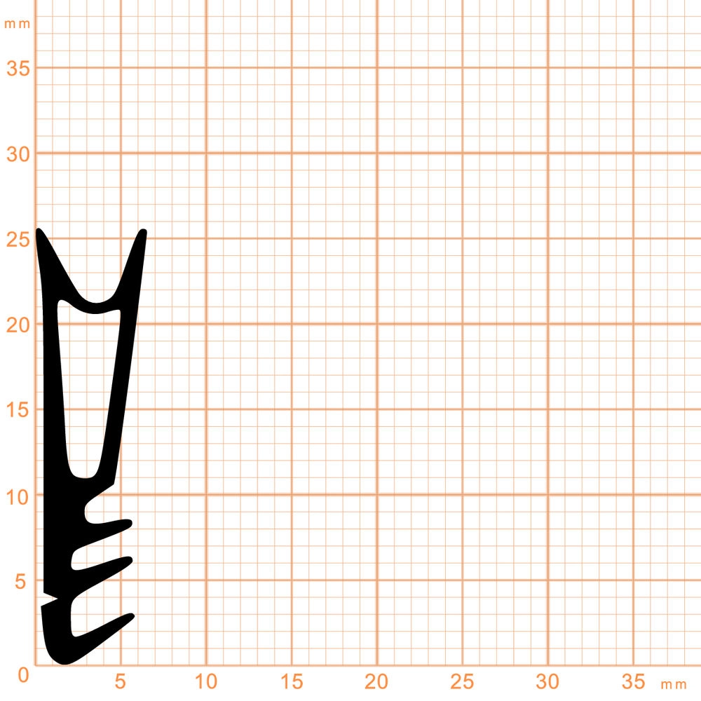 Flügelfalzdichtungen - Flügelfalzdichtung für Holzelemente  | 15 - 18 mm Falzhöhe | Farbe: weiß