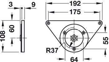 Tischbeschläge & Rollen - Tischbein Rondella | Bauhöhe: 710 mm | Durchmesser: 60 mm