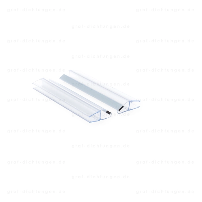 Senkrecht - Dusch-Magnetprofil 90° | 6 - 8 mm Glasstärke | Farbe: transparent