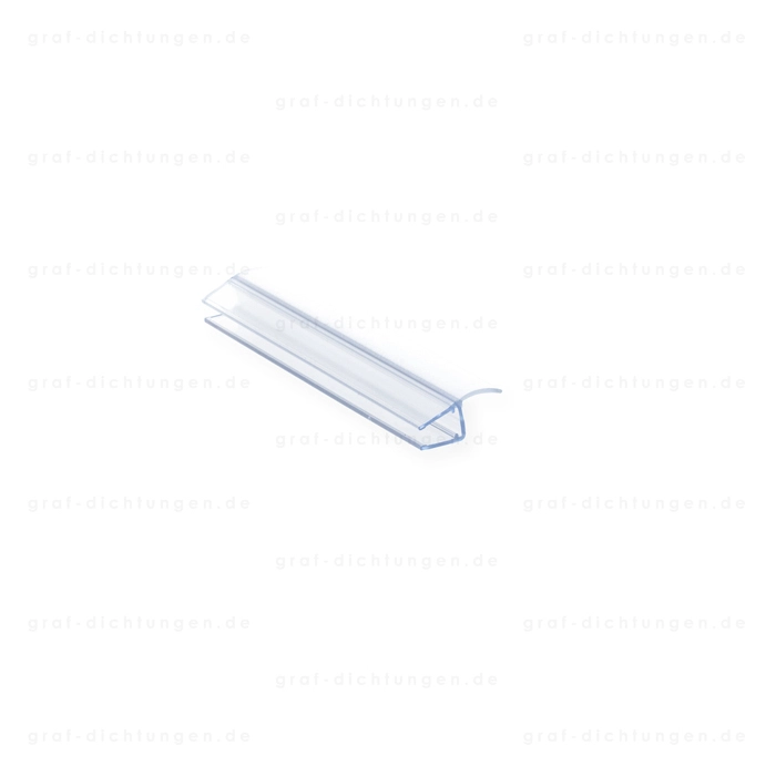 Senkrecht - Dusch-Mitteldichtprofil mit gebogener Lippe | 6 - 8 mm Glasstärke | Farbe: transparent