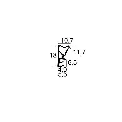 Flügelfalzdichtung für Holzfenster und -türen | 11,7 mm Falzhöhe | Farbe: braun