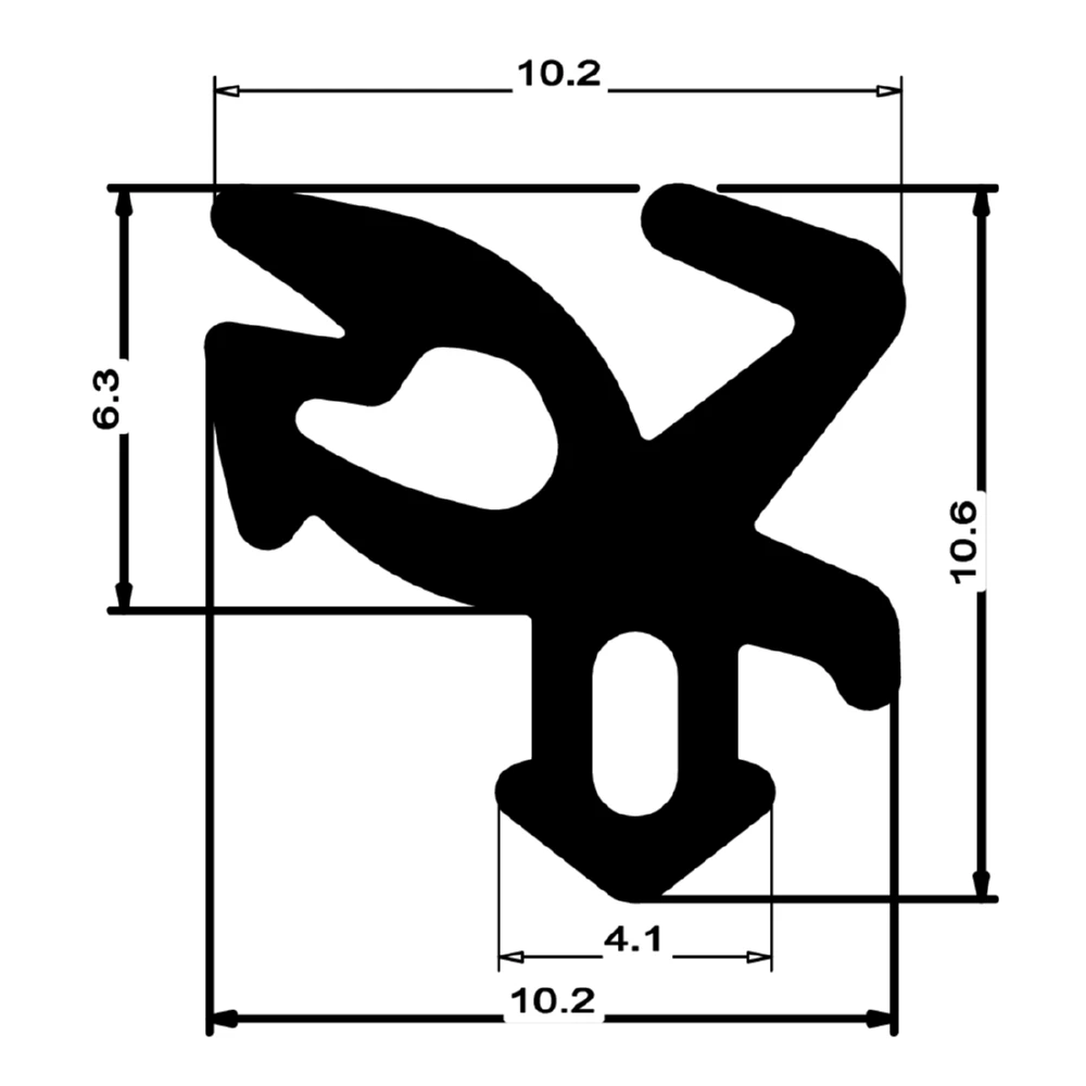 Anschlagdichtung für Schüco und Kömmerling Fenster | 9 mm Höhe | Farbe: schwarz