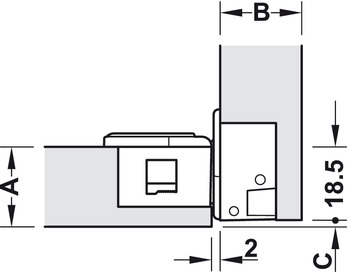 Scharniere - Klappenscharnier für Holzklappen | 90° Öffnungswinkel | Farbe: vernickelt